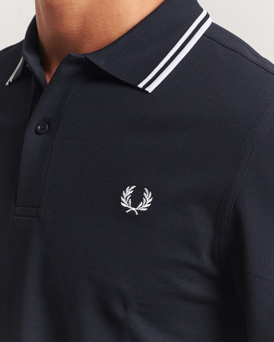 Herre | Pikéer | Fred Perry | Twin Tipped Long Sleeve Polo Shirt Navy