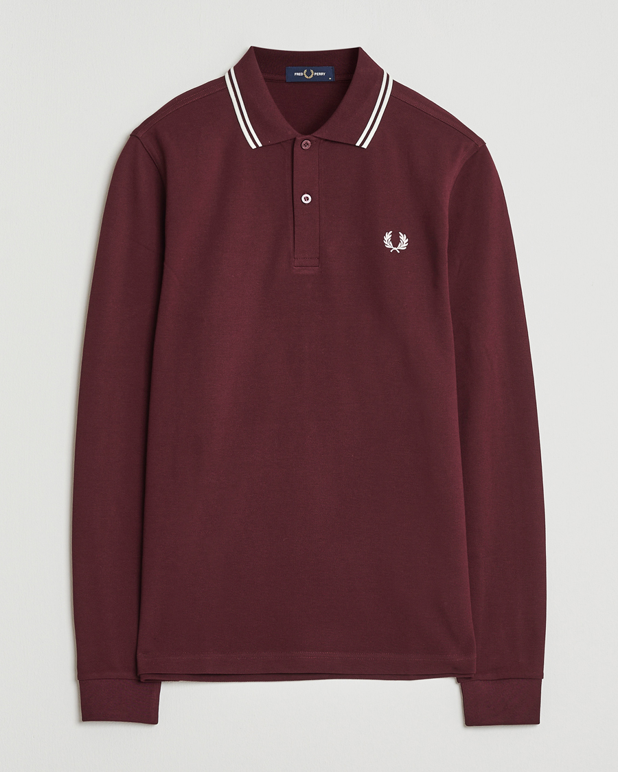 Herre | Pikéer | Fred Perry | Twin Tipped Long Sleeve Polo Shirt Oxblood