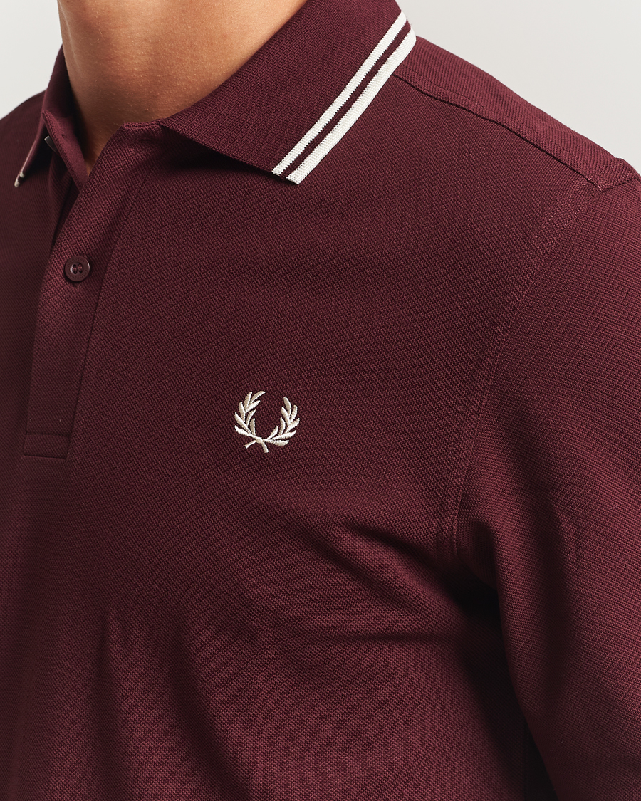 Herre | Pikéer | Fred Perry | Twin Tipped Long Sleeve Polo Shirt Oxblood