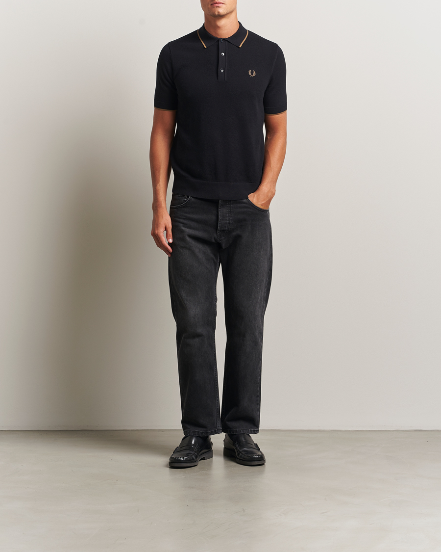 Herre | Pikéer | Fred Perry | Pique Knitted Tipped Polo Black