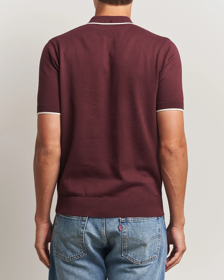 Herre | Pikéer | Fred Perry | Pique Knitted Tipped Polo Oxblood