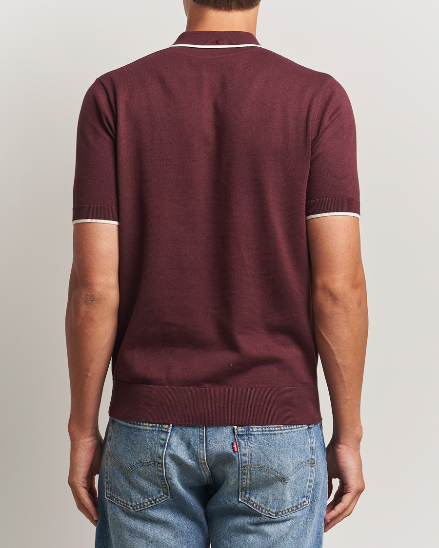 Herre | Pikéer | Fred Perry | Pique Knitted Tipped Polo Oxblood