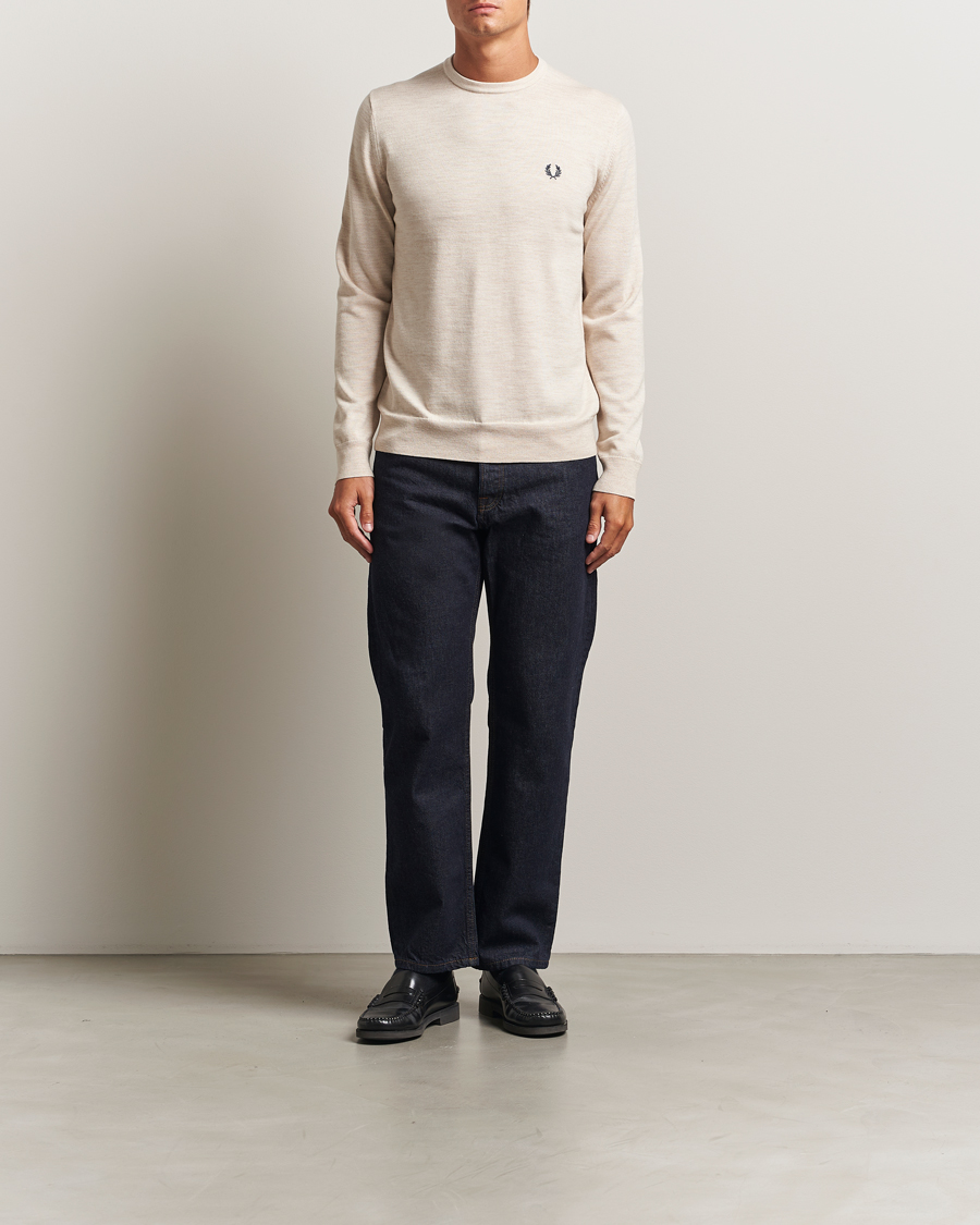 Herre | Gensere | Fred Perry | Classic Crew Neck Jumper Porrigde Marl