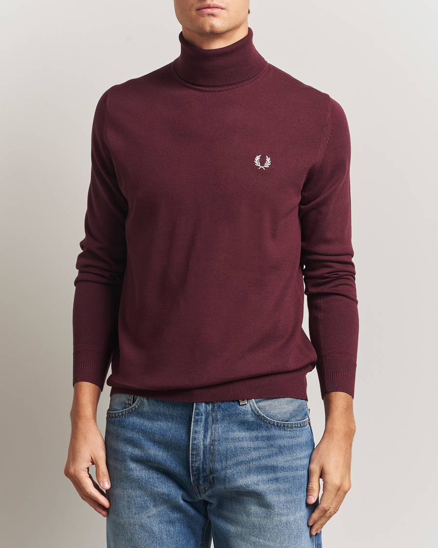 Herre | Gensere | Fred Perry | Classic Rollnock Jumper Oxblood