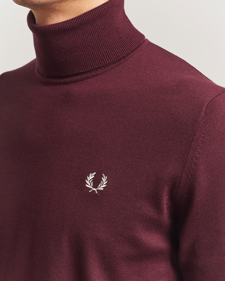 Herre | Gensere | Fred Perry | Classic Rollnock Jumper Oxblood