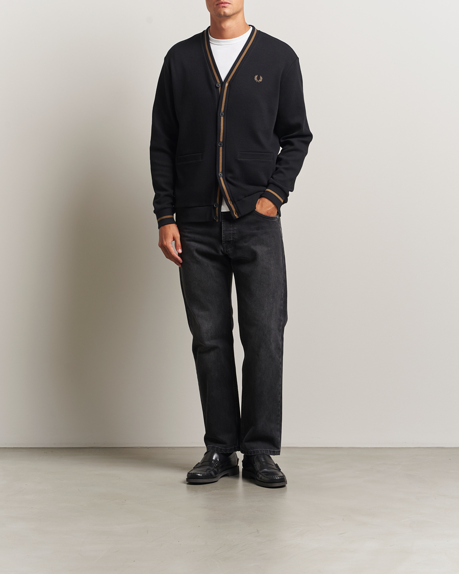 Herre | Gensere | Fred Perry | Tipped Pique Textured Cardigan Black