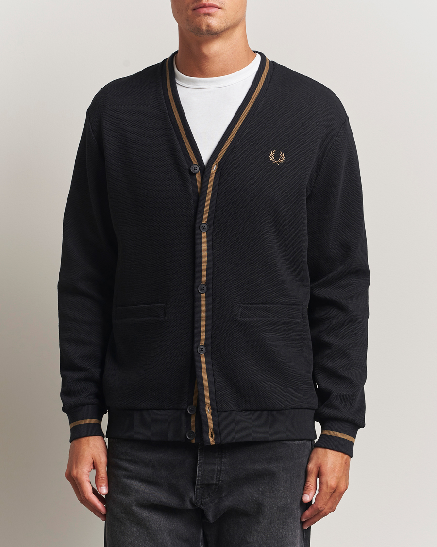 Herre | Gensere | Fred Perry | Tipped Pique Textured Cardigan Black