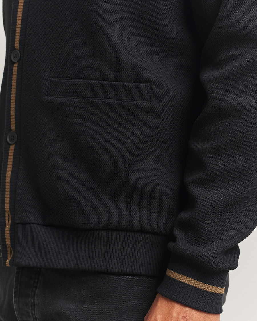 Herre | Gensere | Fred Perry | Tipped Pique Textured Cardigan Black
