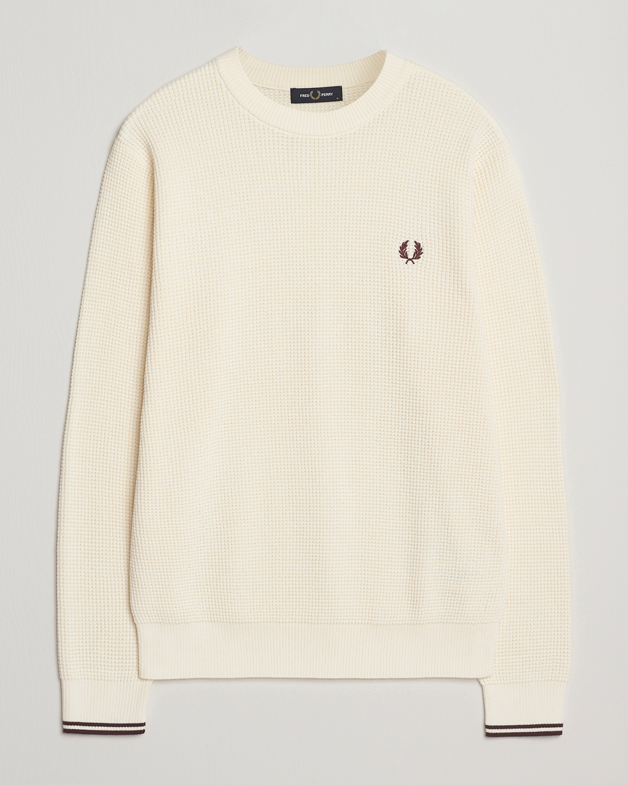 Herre | Gensere | Fred Perry | Waffle Stitch Jumper Ecru