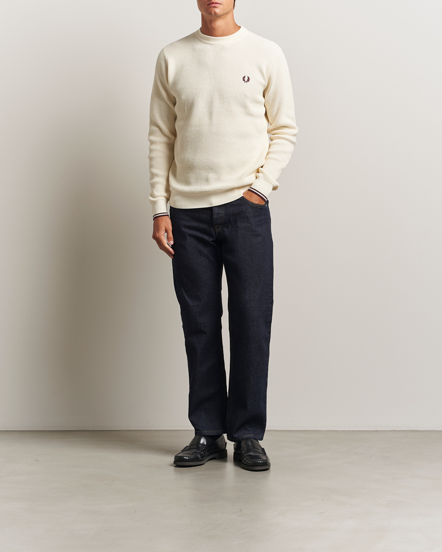 Herre | Gensere | Fred Perry | Waffle Stitch Jumper Ecru