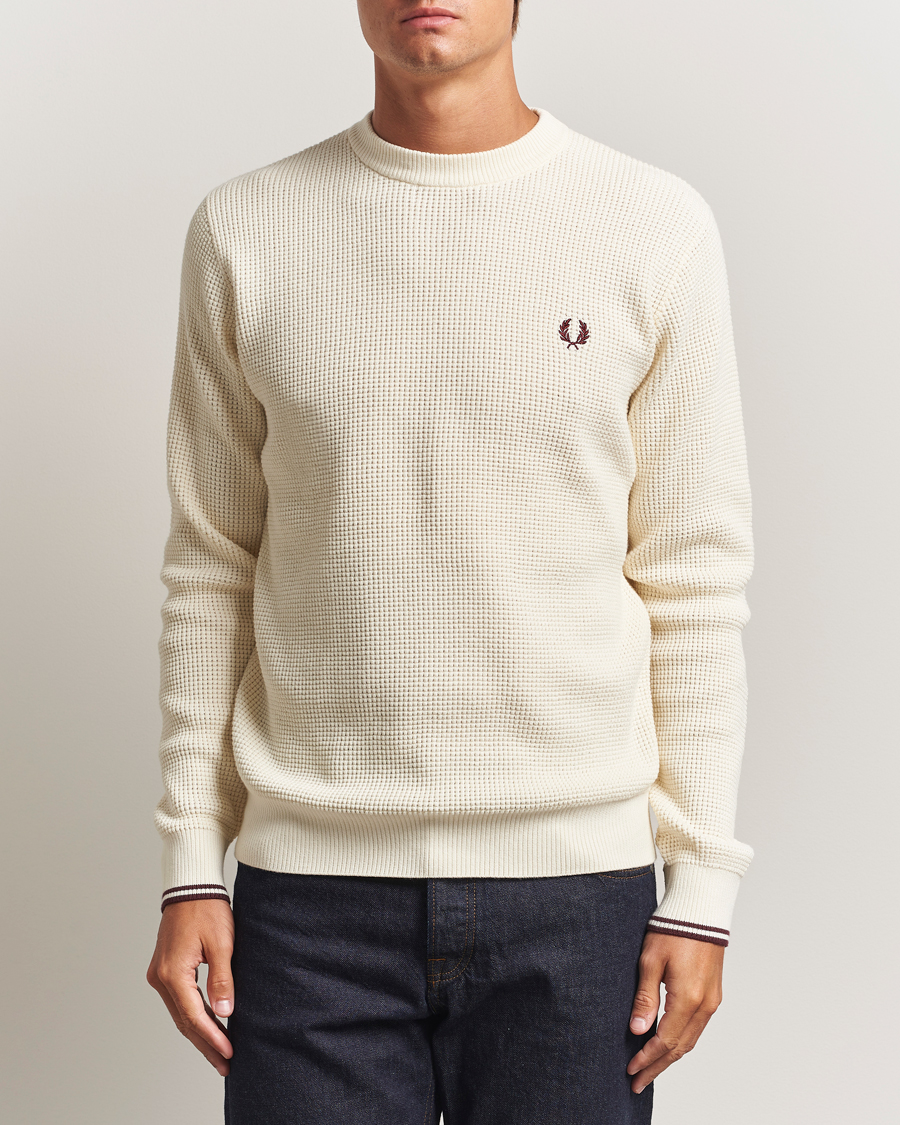 Herre | Gensere | Fred Perry | Waffle Stitch Jumper Ecru