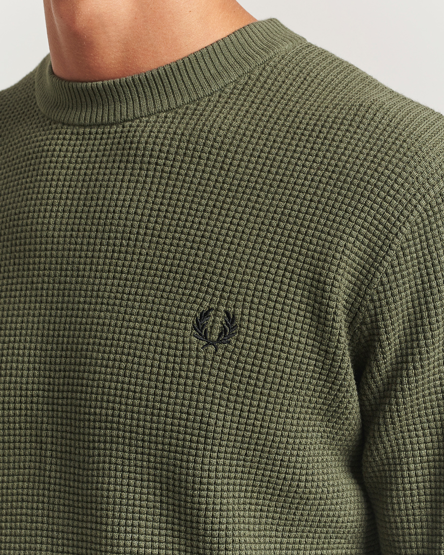 Herre | Gensere | Fred Perry | Waffle Stitch Jumper Laurel Green