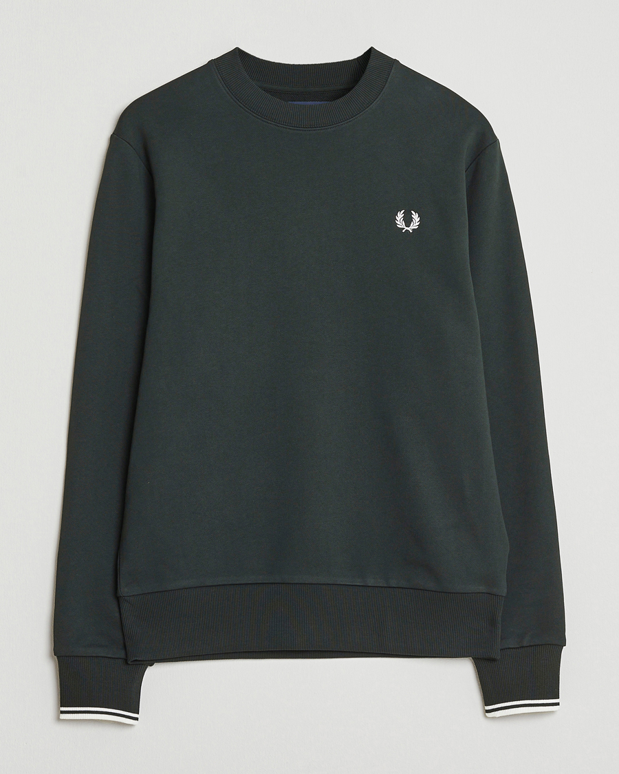 Herre | Gensere | Fred Perry | Crew Neck Sweatshirt Night Green