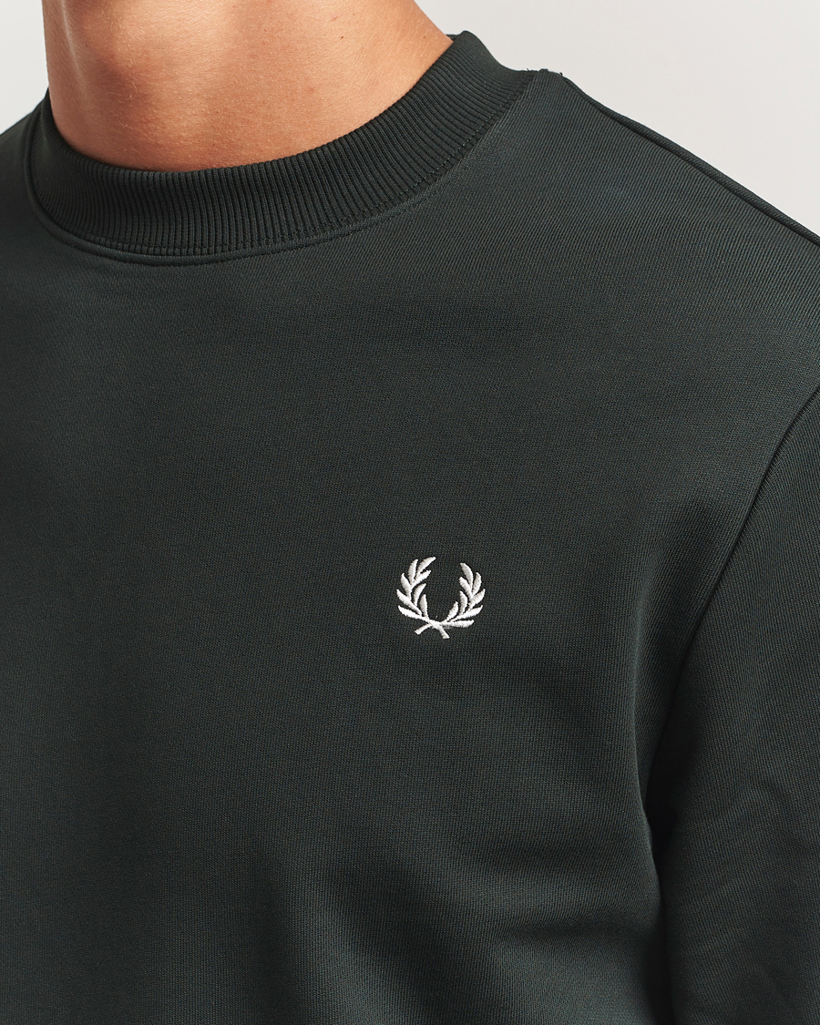 Herre | Gensere | Fred Perry | Crew Neck Sweatshirt Night Green