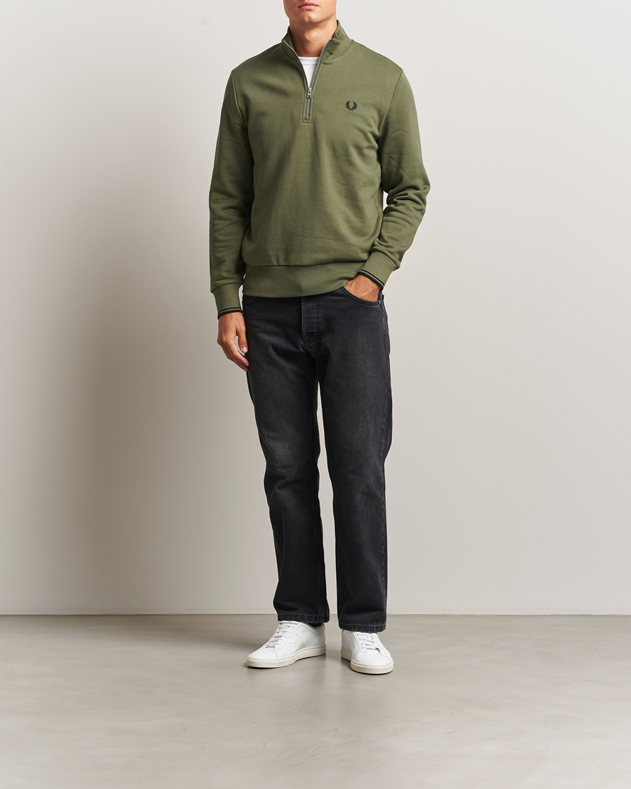 Herre | Gensere | Fred Perry | Half Zip Sweatshirt Night Green