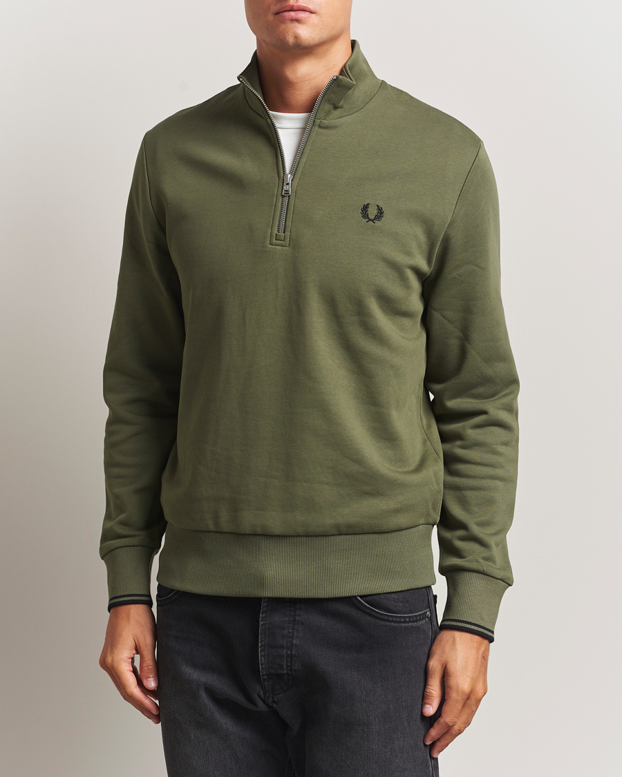 Herre | Gensere | Fred Perry | Half Zip Sweatshirt Night Green