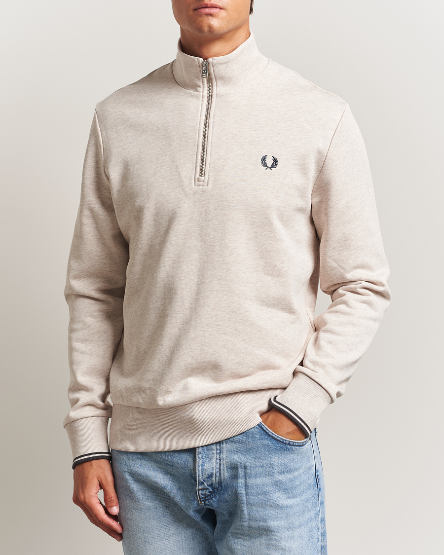 Herre | Gensere | Fred Perry | Half Zip Sweatshirt Porrigde Marl