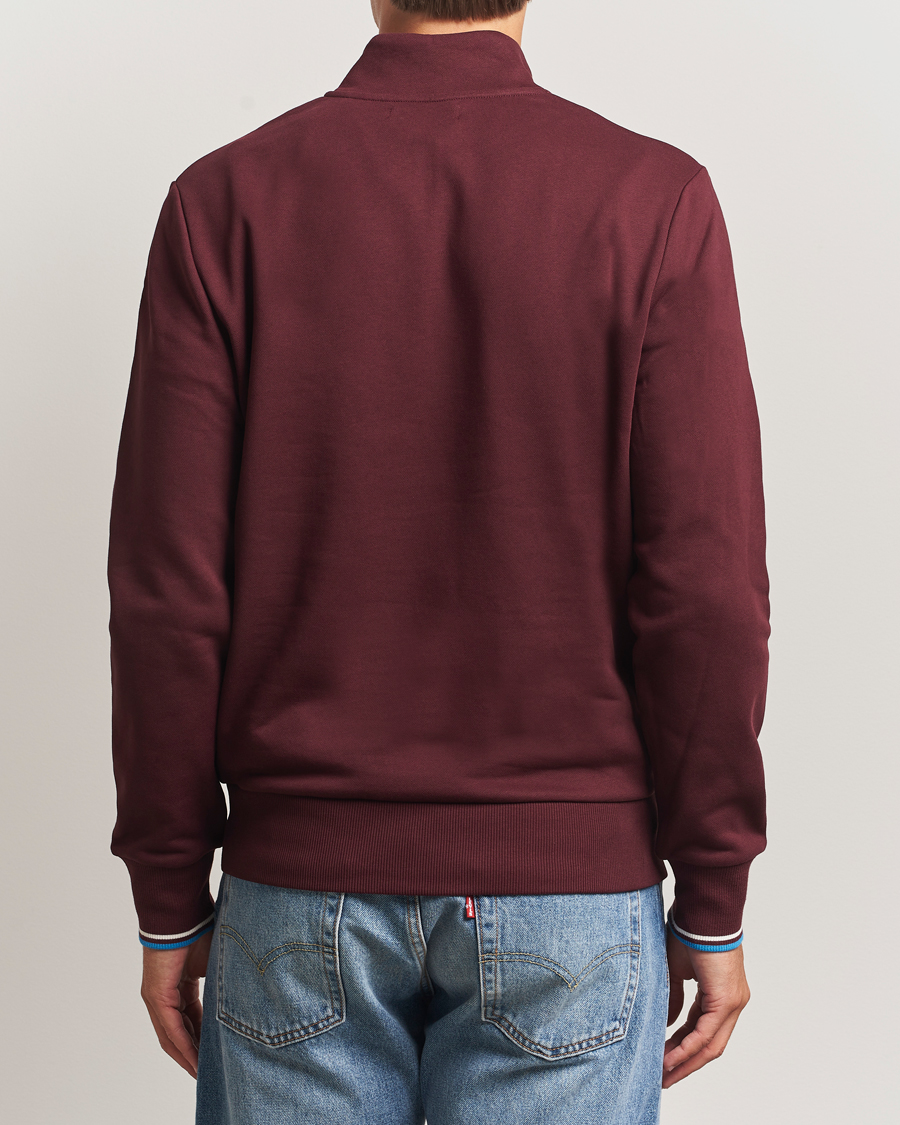 Herre | Gensere | Fred Perry | Half Zip Sweatshirt Oxblood
