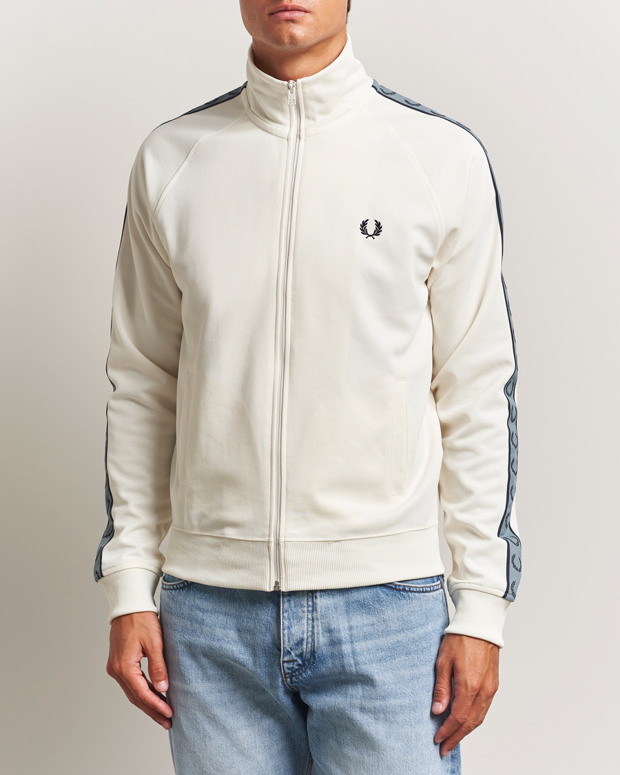 Herre | Gensere | Fred Perry | Taped Track Jacket Ecru