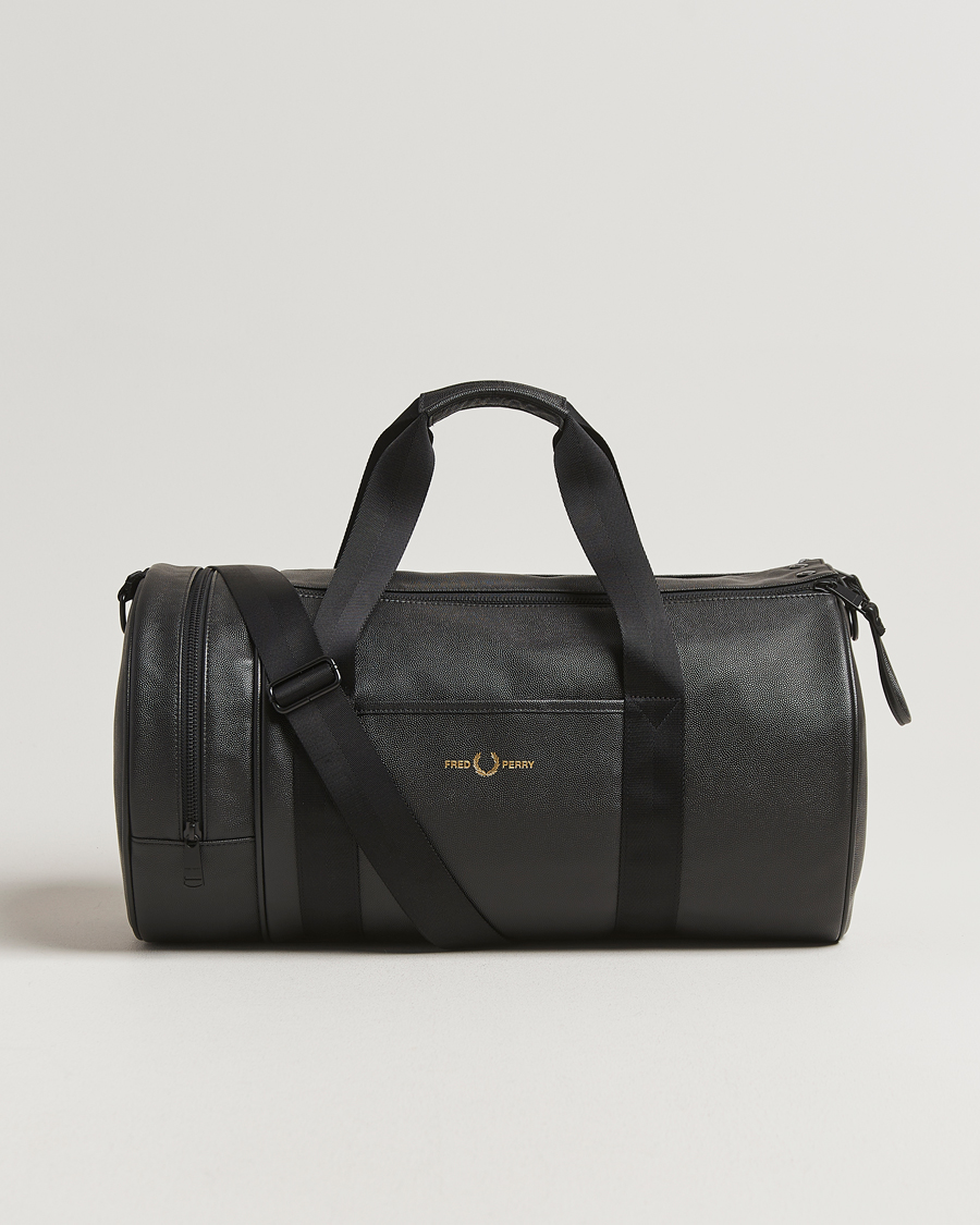 Herre | Vesker | Fred Perry | Scotch Grain Leather Barrel Bag Black