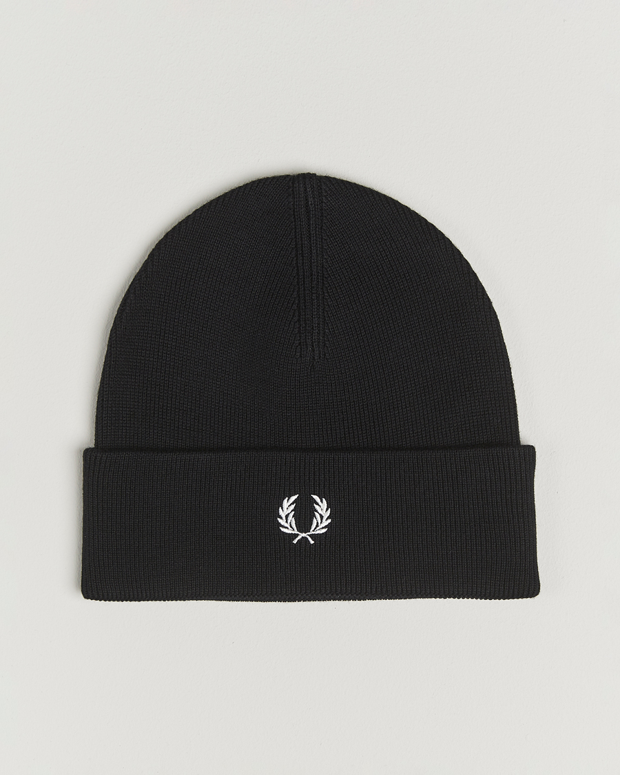 Herre | Luer | Fred Perry | Merino Wool Beanie Black