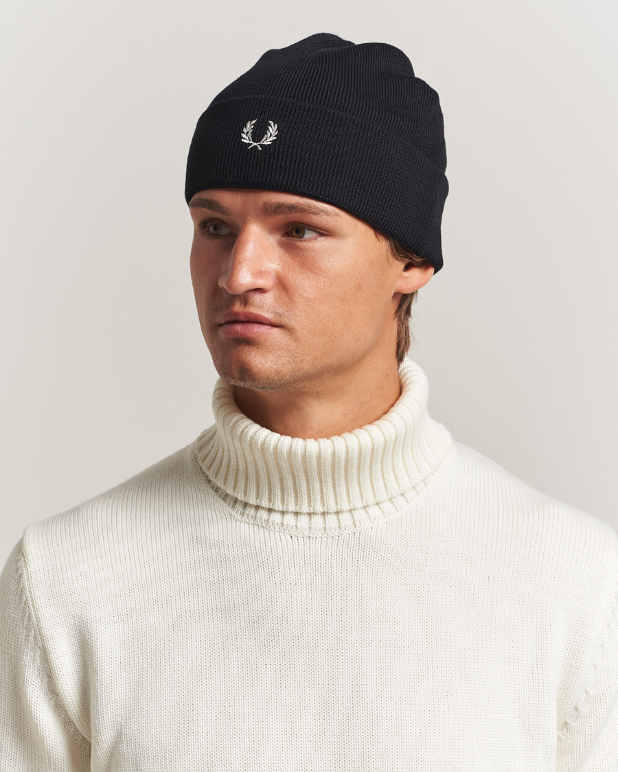 Herre | Luer | Fred Perry | Merino Wool Beanie Black