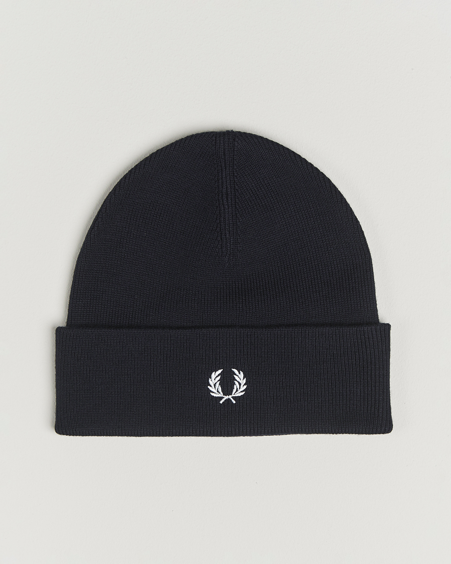 Herre | Luer | Fred Perry | Merino Wool Beanie Navy