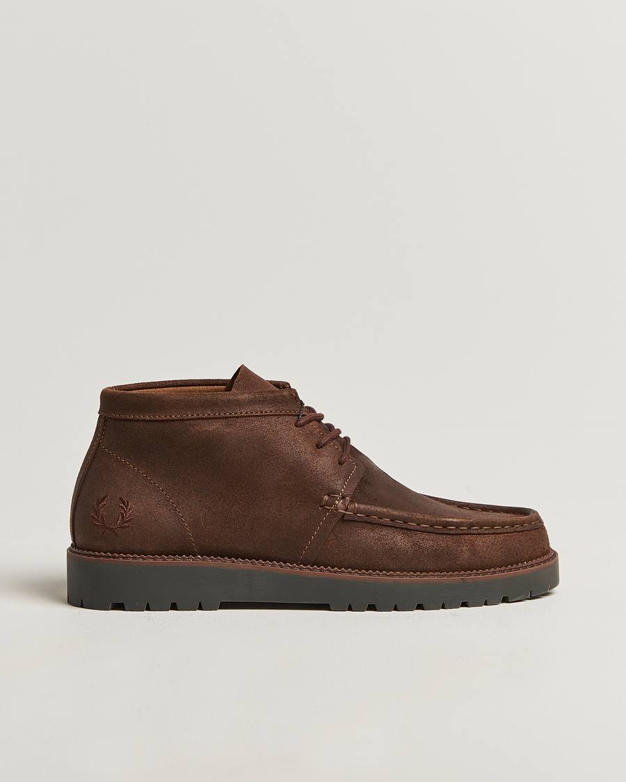 Herre | Støvler | Fred Perry | Kenny Waxed Suede Chukka Boot Burnt Tobacco