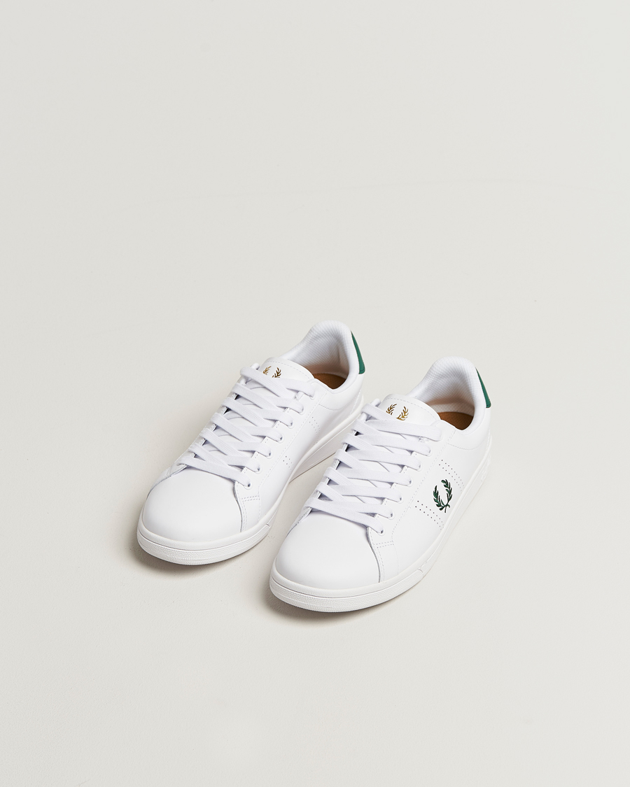 Herre | Sneakers | Fred Perry | B721 Leather Sneakers White/Green