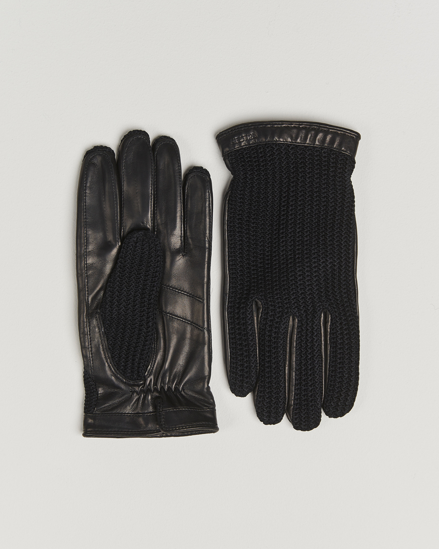 Herre | Hansker | Hestra | Adam Crochet Wool Lined Glove Black