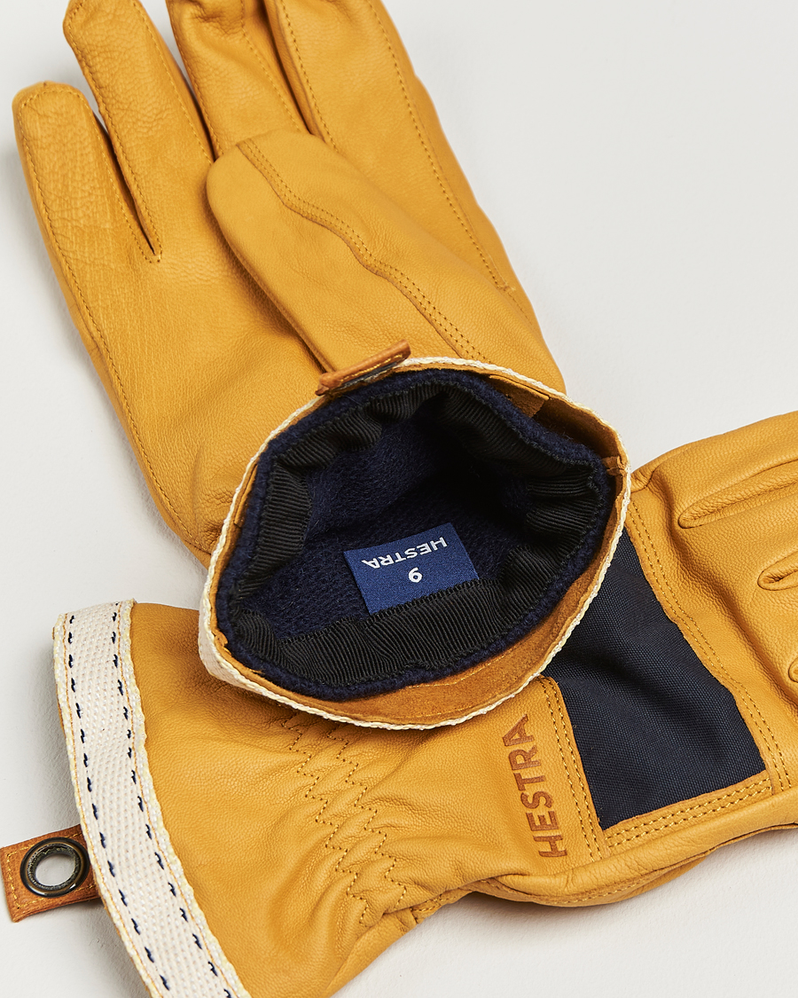 Hestra Njord Lambskin Wool Lined Glove Navy/Natural Brown hos