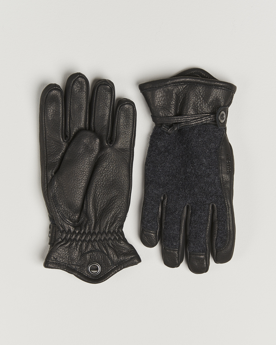 Herre | Hansker | Hestra | Daniel Wool/Goat Leather Glove Charcoal/Black