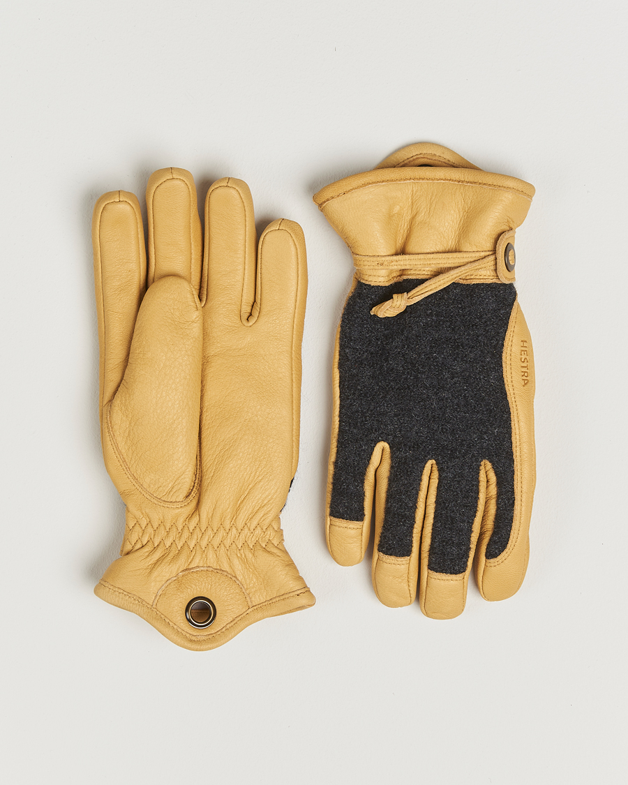 Herre | Hansker | Hestra | Daniel Wool/Goat Leather Glove Charcoal/Tan