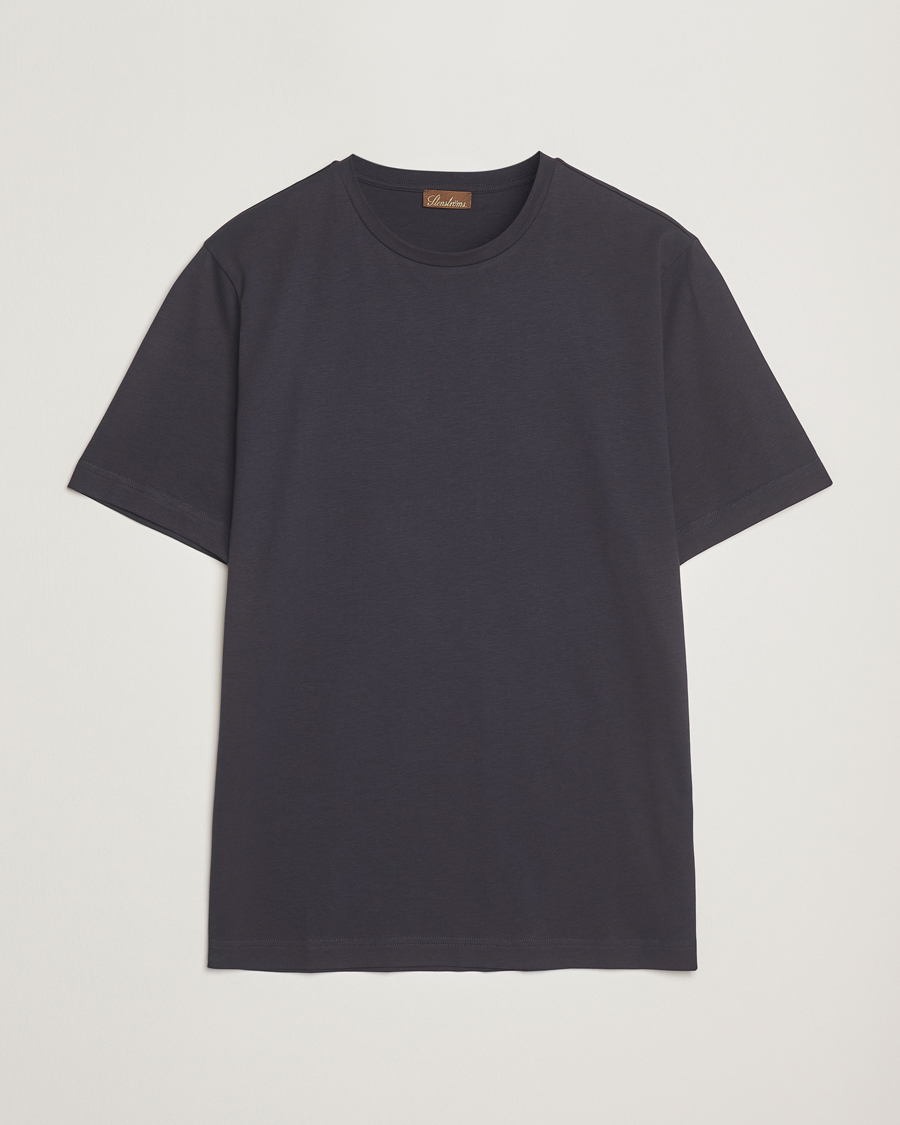 Herre | T-Shirts | Stenströms | Supima Cotton T-Shirt Navy