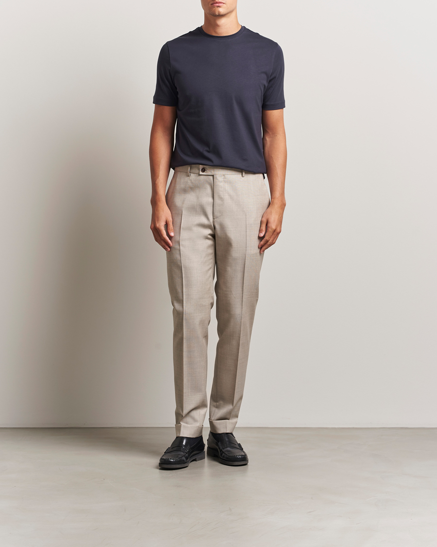 Herre | T-Shirts | Stenströms | Supima Cotton T-Shirt Navy