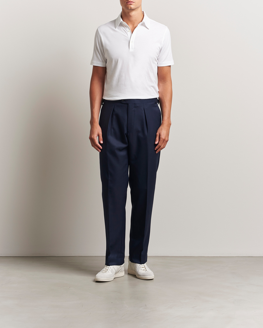 Herre | Pikéer | Stenströms | Supima Cotton Polo Shirt White