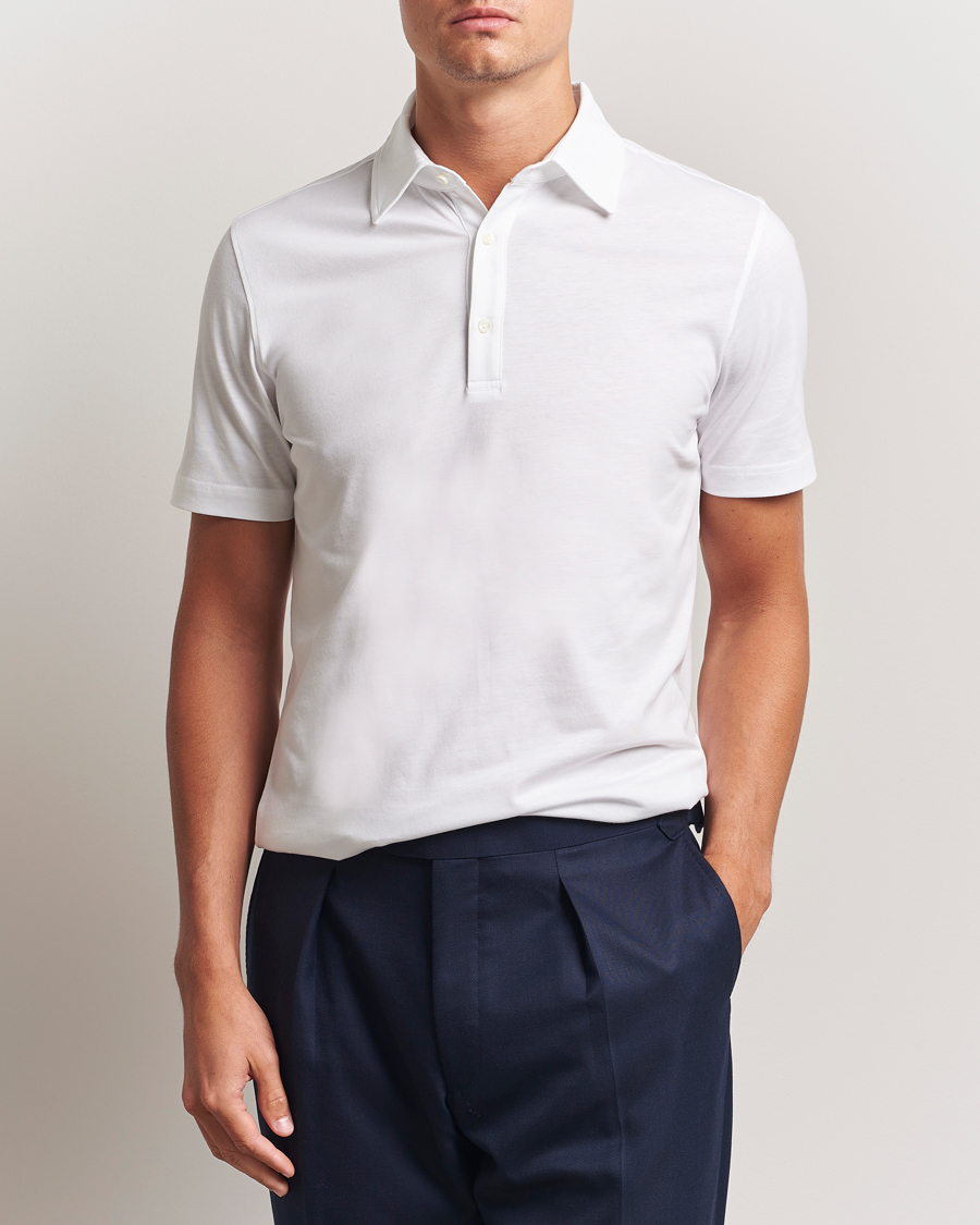 Herre | Pikéer | Stenströms | Supima Cotton Polo Shirt White