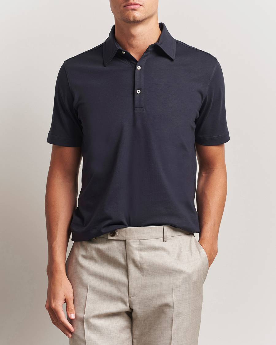 Herre | Pikéer | Stenströms | Supima Cotton Polo Shirt Navy