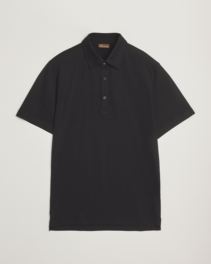 Herre | Pikéer | Stenströms | Supima Cotton Polo Shirt Black