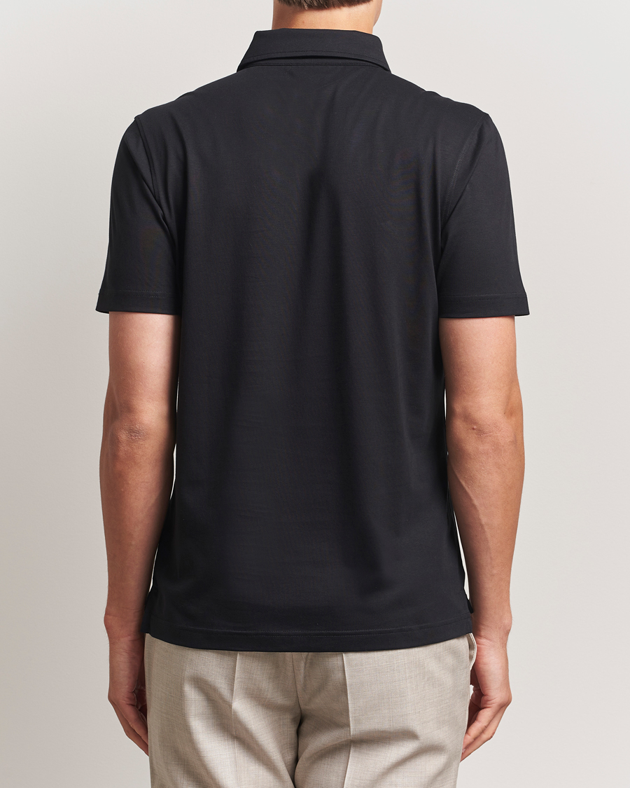 Herre | Pikéer | Stenströms | Supima Cotton Polo Shirt Black