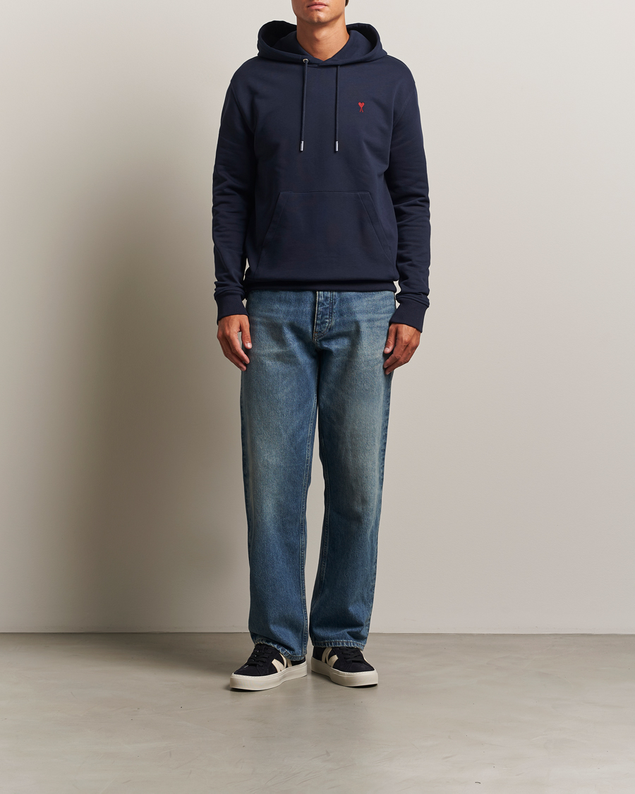 Herre | Gensere | AMI | Heart Logo Hoodie Night Blue