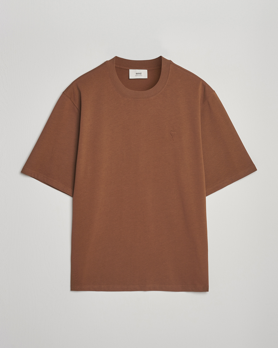 Herre | T-Shirts | AMI | Tonal Heart Logo T-Shirt Noisette