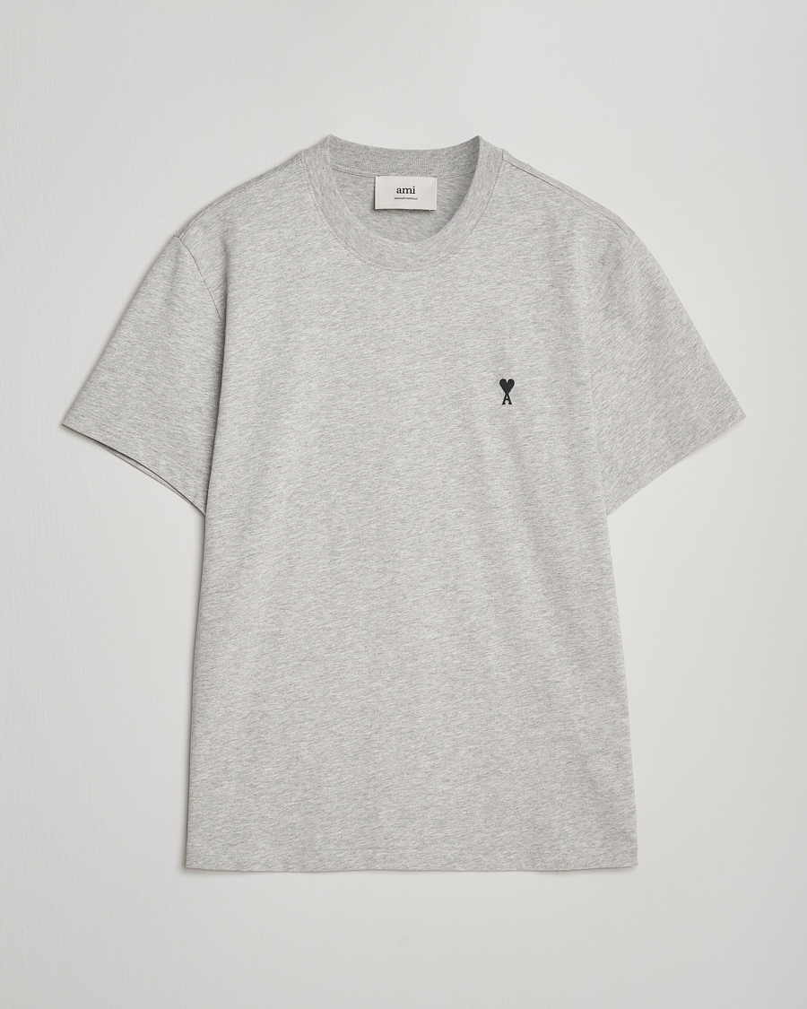 Herre | T-Shirts | AMI | Black Heart Logo T-Shirt Grey Heather