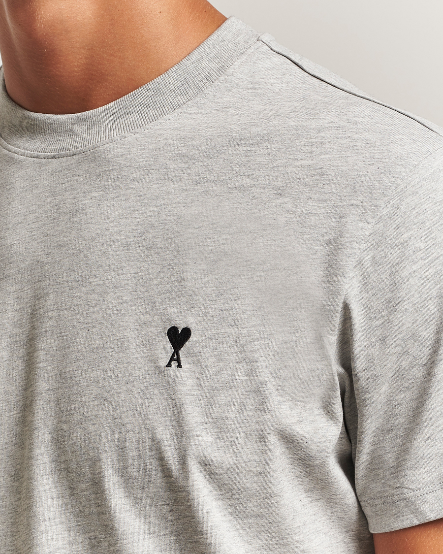Herre | T-Shirts | AMI | Black Heart Logo T-Shirt Grey Heather