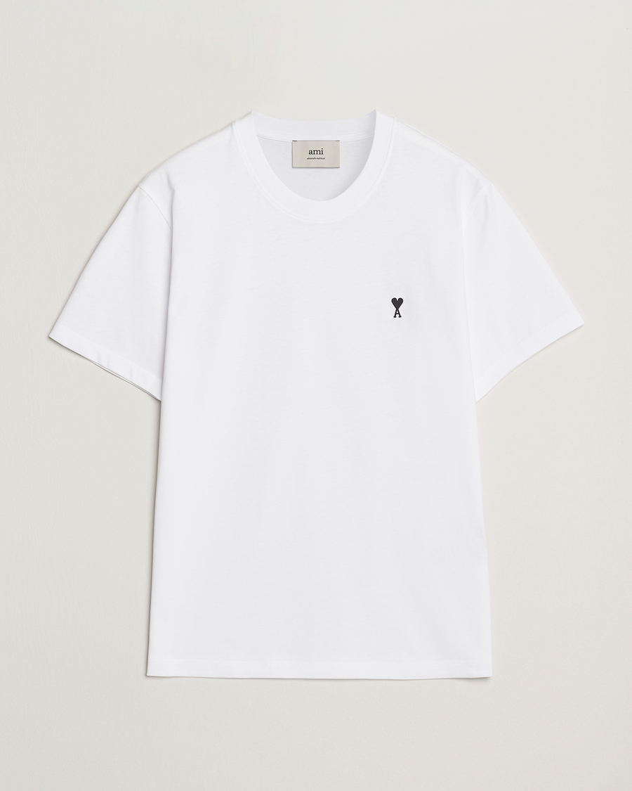 Herre | T-Shirts | AMI | Contrast Heart Logo T-Shirt White