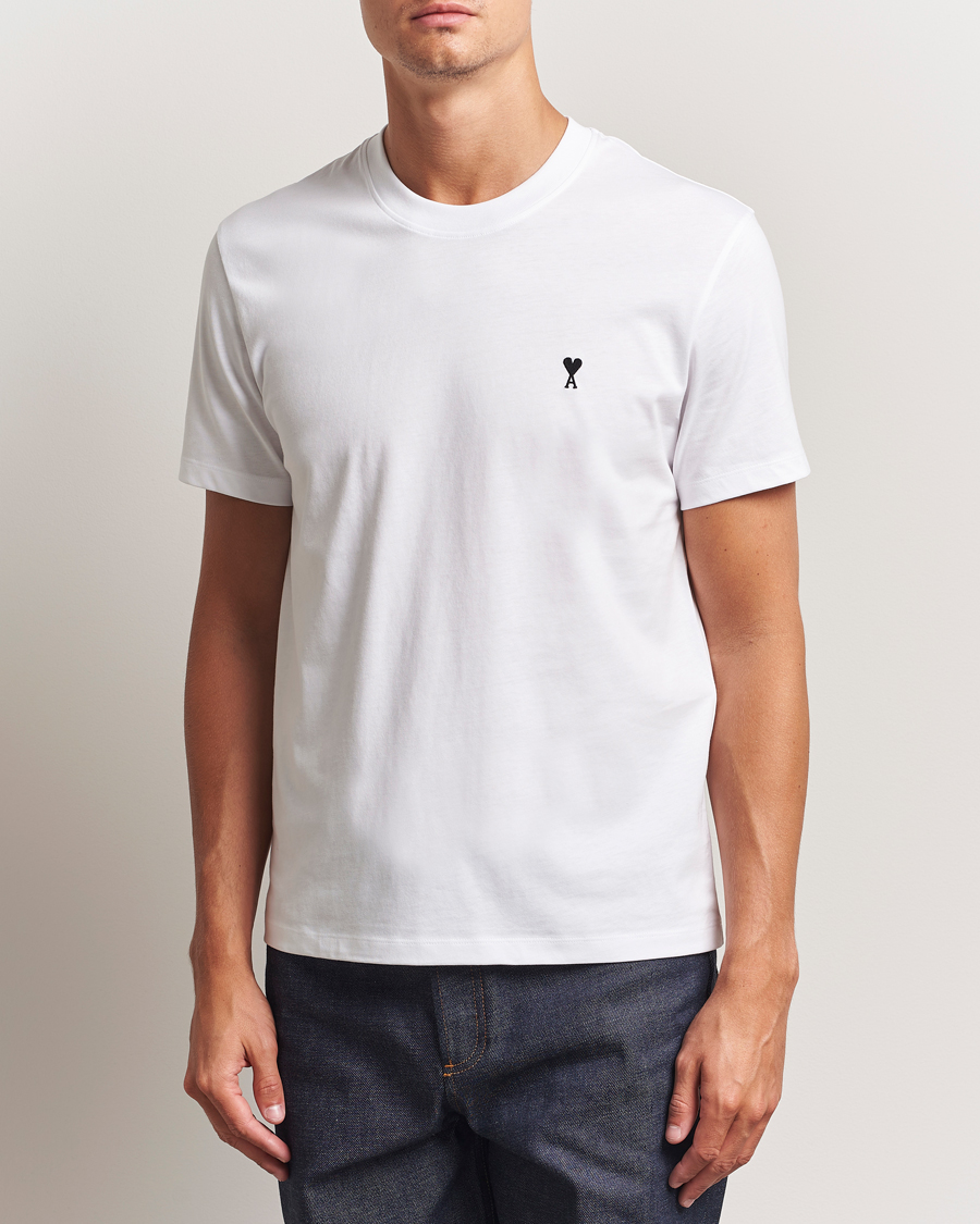 Herre | T-Shirts | AMI | Black Heart Logo T-Shirt White