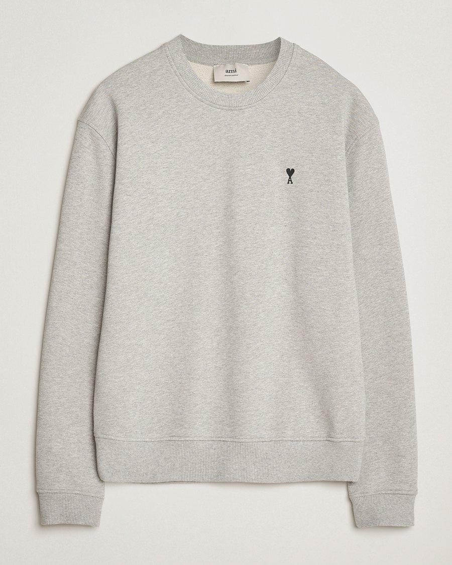 Herre | Gensere | AMI | Black Heart Logo Sweatshirt Grey Heather