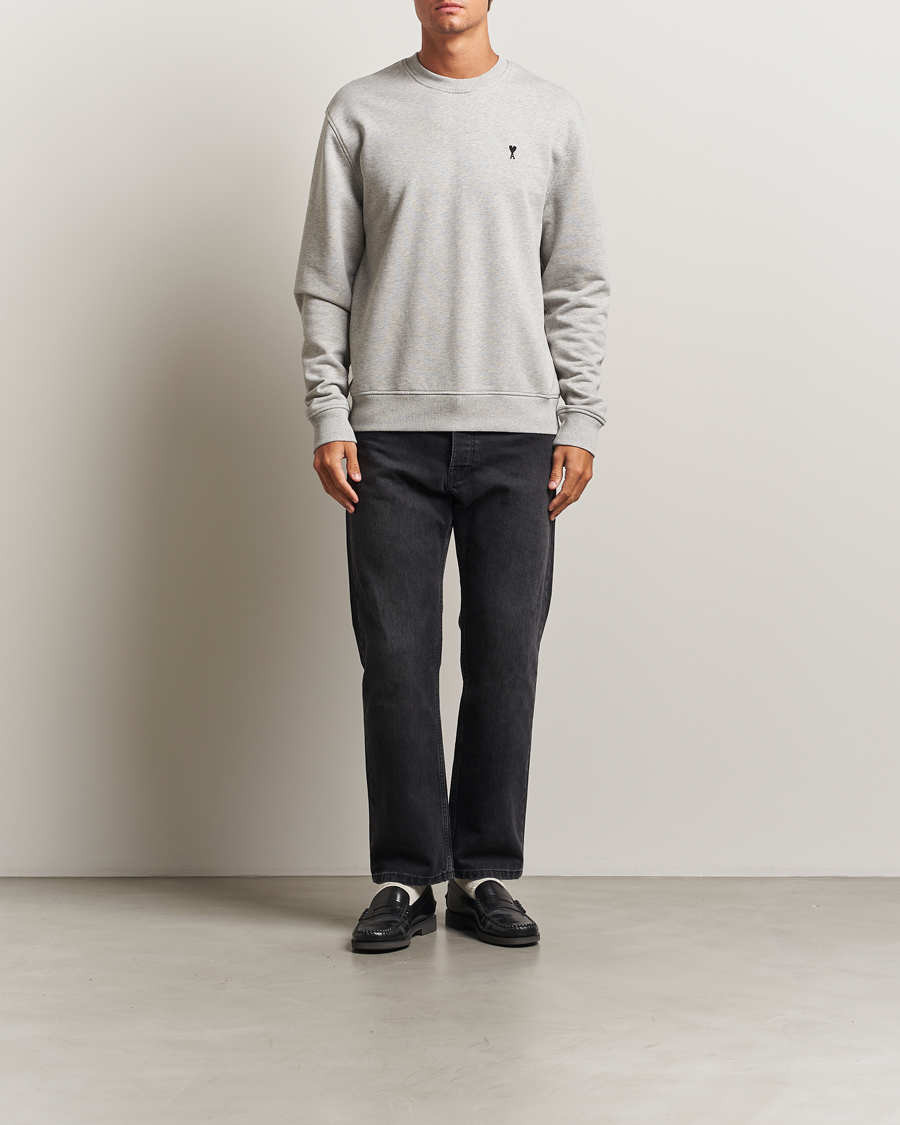 Herre | Gensere | AMI | Black Heart Logo Sweatshirt Grey Heather