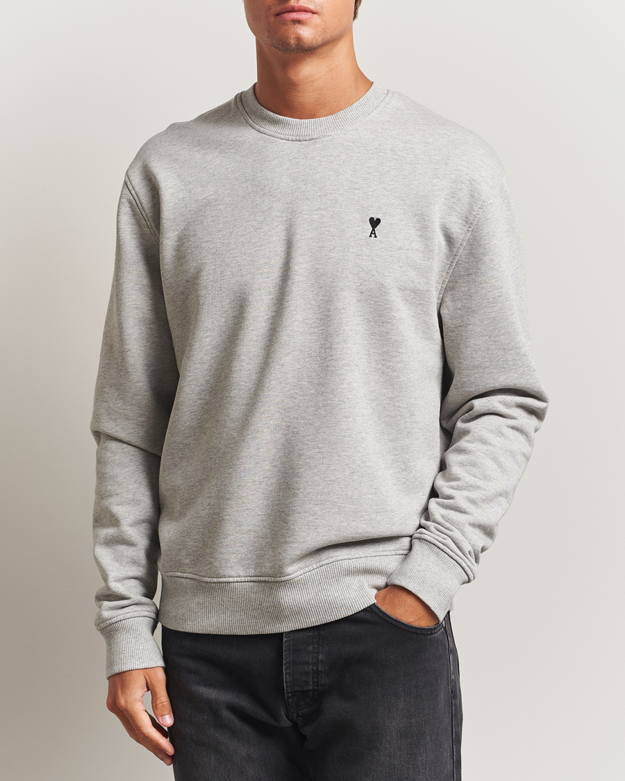 Herre | Gensere | AMI | Black Heart Logo Sweatshirt Grey Heather