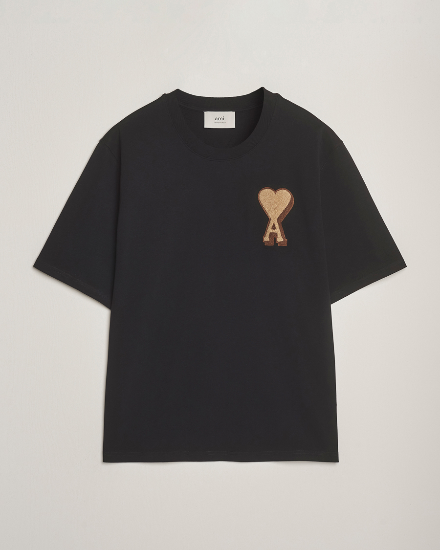 Herre | T-Shirts | AMI | Patch Heart T-Shirt Black